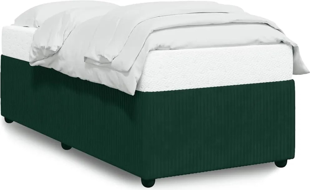vidaXL Cadru de pat fără saltea, verde închis, 100x200 cm, catifea
