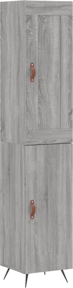 vidaXL Dulap înalt, gri sonoma, 34,5x34x180 cm, lemn prelucrat
