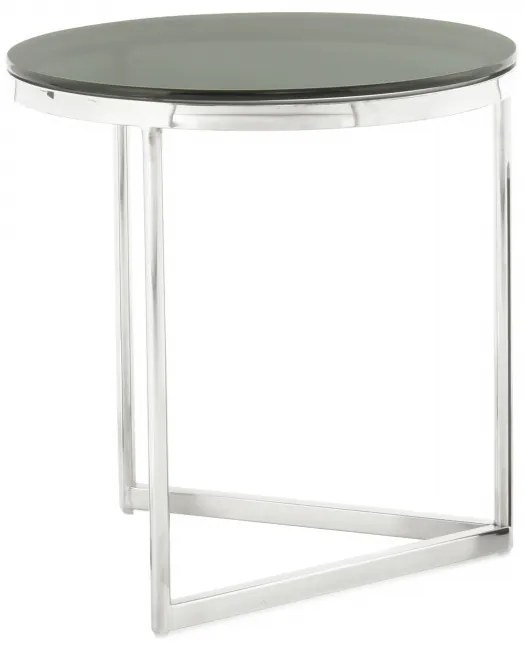 Masuta de cafea rotunda din sticla Wynona 40x40x42 cm negru/argintiu