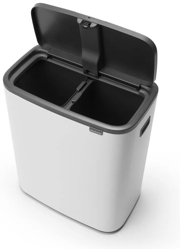 Coș de gunoi alb de reciclat/cu senzori de atingere din oțel 60 l Bo Touch Bin – Brabantia