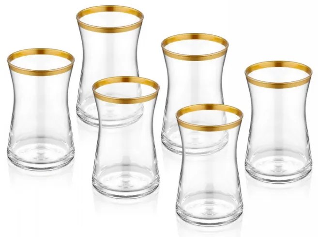 Set Pahare Ceai, 6 Piese, Culoare Auriu