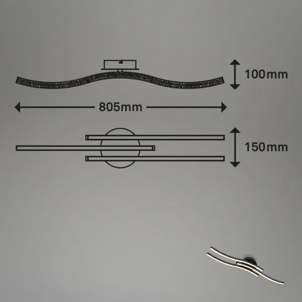 Plafonieră LED Brilo LED/19W/230V 3000K negru