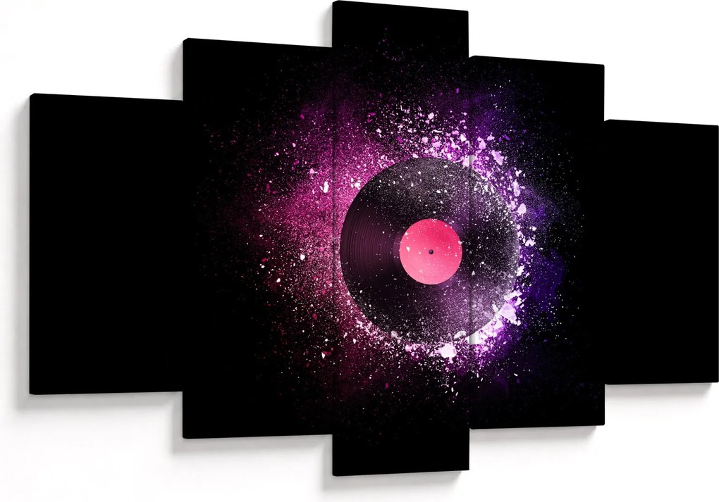 Tablou - Disc de vinil roz-violet (150x105 cm)