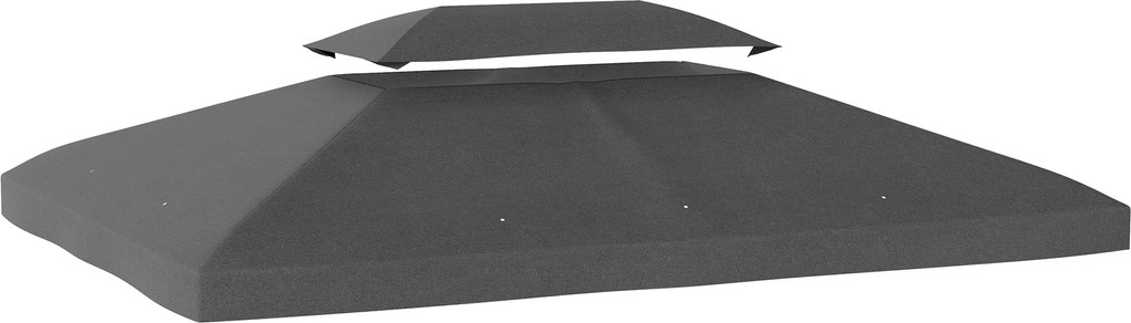 Outsunny Prelată de schimb 400x300 cm cu acoperiș dublu, orificii de drenaj și protecție UV, doar prelată, NU include cadru, gri | Aosom Romania