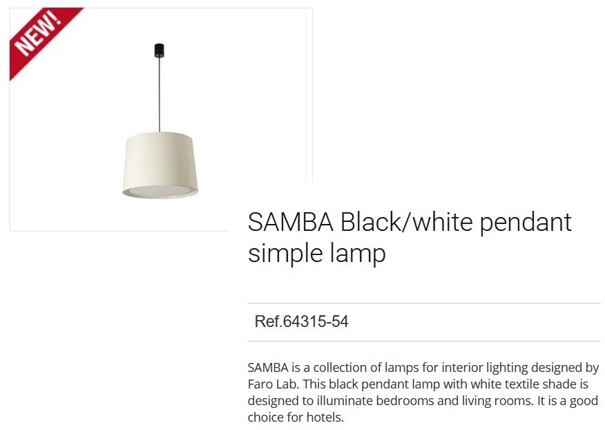 Lustra pendul moderna design elegant CONGA simple negru/alb 64315-54