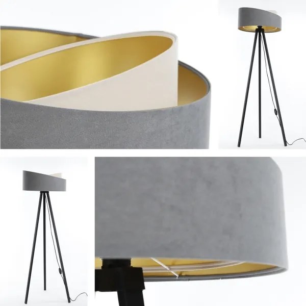 Lampă de podea GALAXY 1xE27/60W/230V gri/crem/wenge