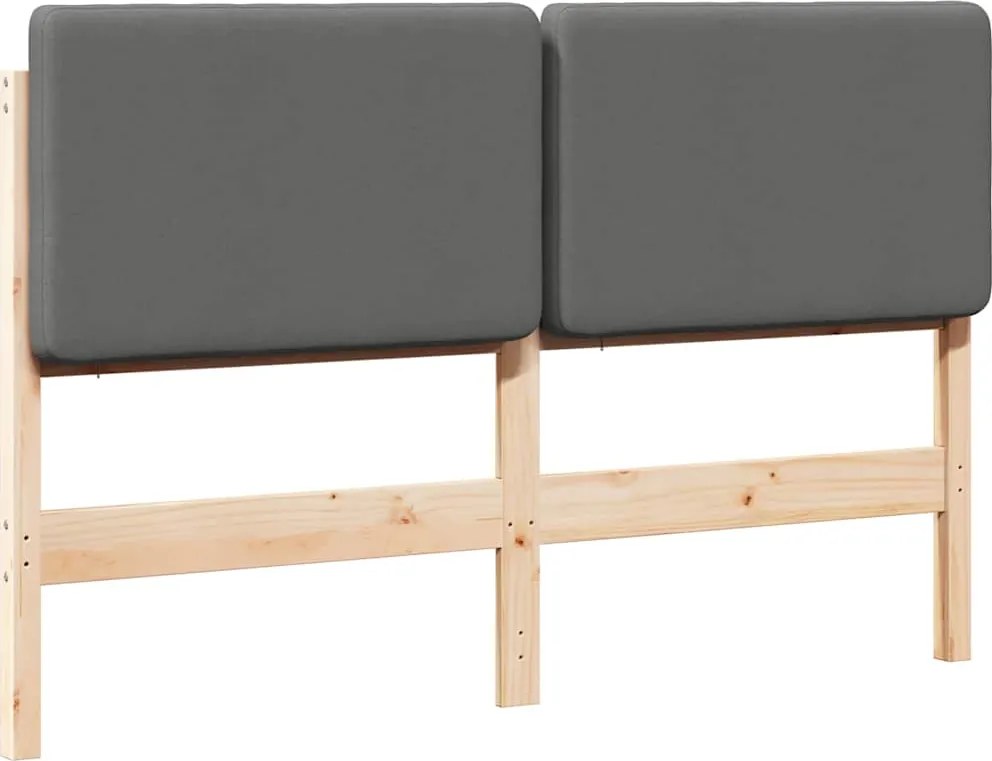 vidaXL Tăblie tapițată Maro și gri deschis 120 cm Lemn de pin masiv