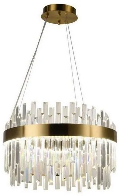 Lustră LED dimabilă pe cablu LED/70W/230V 3000-6500K auriu + telecomandă