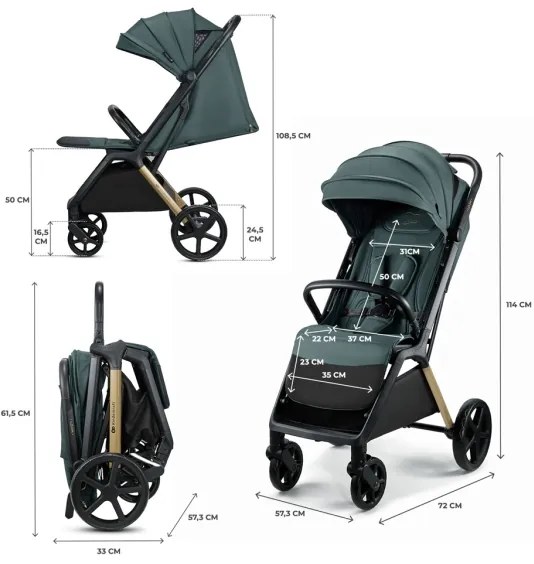 KINDERKRAFT - Cărucior sport LOOM verde