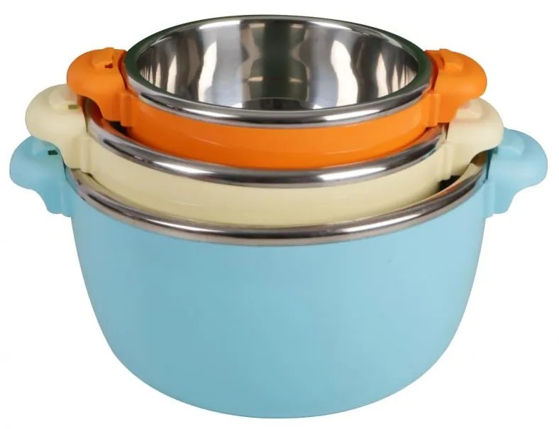 SET 3 CASEROLE TERMICE 2+4+6L,BELLY BLUE