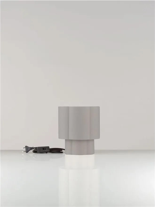 Veioza, Lampa de masa cu abajur textil gri BLOOSY