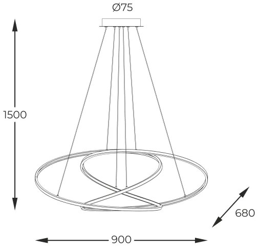 Lustră LED pe cablu Zuma Line MD7360-1A-3GT CHOLET LED/56W/230V auriu