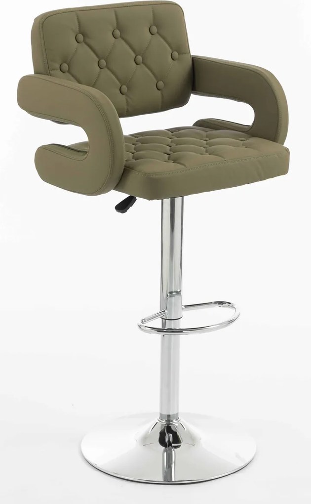 HR8403W Scaun Khaki Piele Ecologica Premium Soft cu Bază Cromata