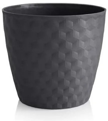 Ghiveci reciclat mat Ruby 19 cm,  antracit, 19 cm