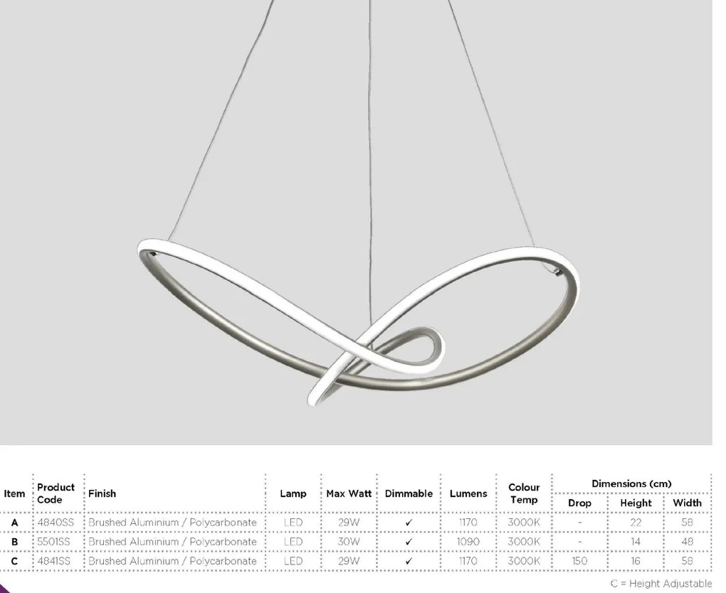 Lustra LED aplicata design modern Magic 30W 5501SS SRT
