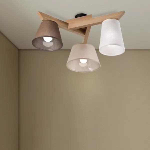 Lustră aplicată Brilagi ANTHONY 3xE14/40W/230V stejar