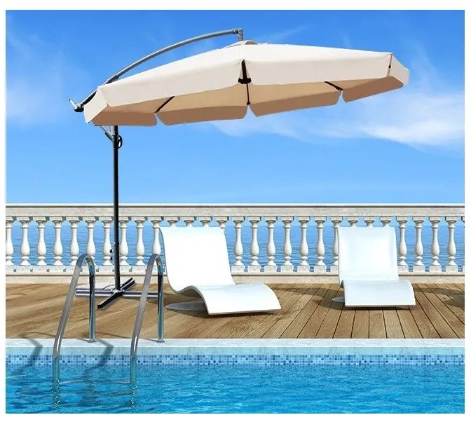 ShopJK UMBRELĂ DE SOARE PENTRU GRĂDINĂ 350 CM CAPPUCINO