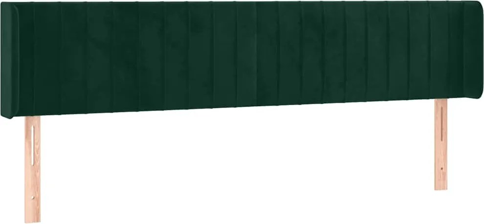 vidaXL Tăblie de pat cu aripioare verde închis 163x16x78/88 cm catifea