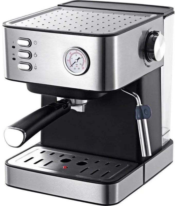 Espressor Finlux FEM-1793, 850 W, 15 Bar, 1,6 L, Protectie la supraincalzire, Inox