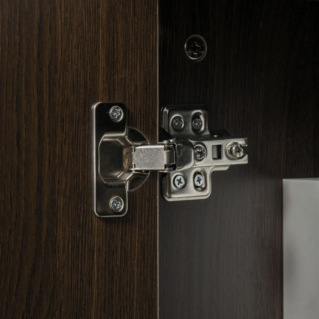 HOMCOM Bufet Modern cu 3 Sertare si Polita Interioara Reglabila din MDF, potrivita pentru orice Spatiu Interior, 120x42,5x80cm, Maro