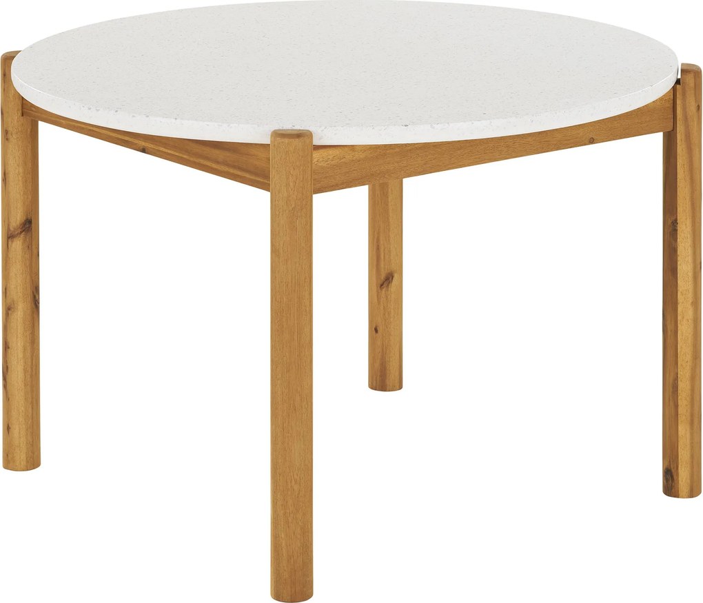 Masă de dining Terracina, alb/natur, ø 120 cm - House Nordic