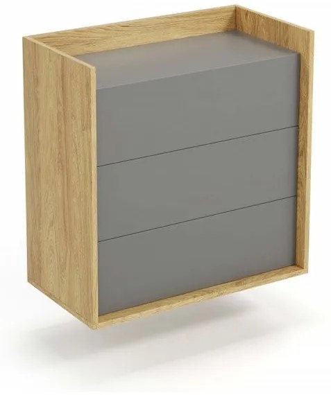 Comoda modulară Mobius S3 natur/gri - H83
