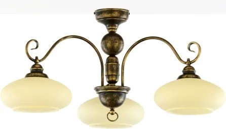 Brilagi - Lustră montată pe tavan MOLLERO 3xE27/15W/230V Ø 84 cm bronz/patină