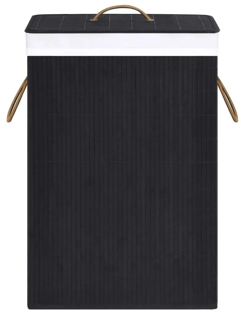 Cos de rufe din bambus, negru 1, Negru, 40 x 30 x 60 cm