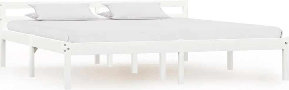 vidaXL Cadru de pat, alb, 180 x 200 cm, lemn masiv de pin