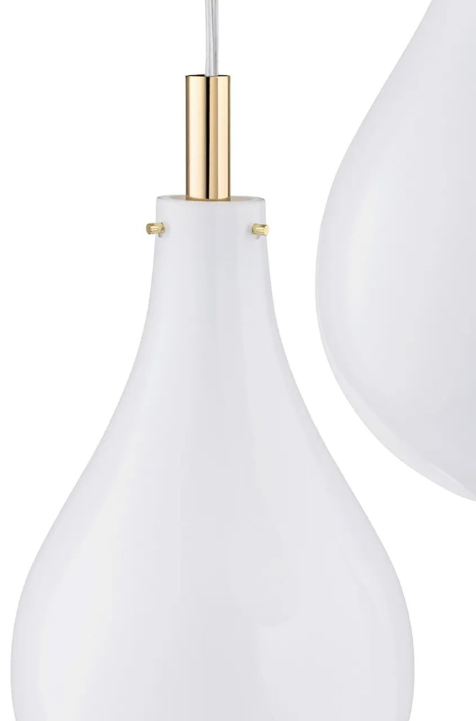 Lustra cu 3 Pendule sticla design decorativ OAKLAND alb/auriu