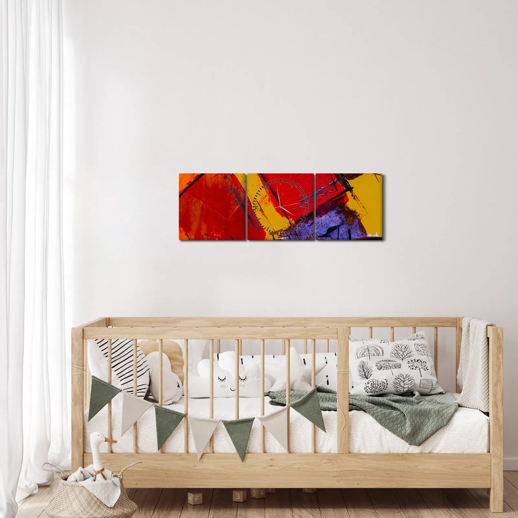 Tablou cu abstracție (cu ceas) (90x30 cm)