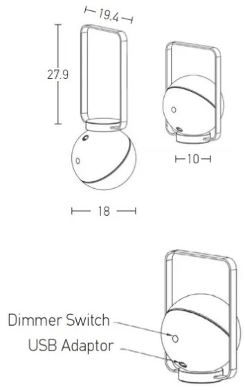 Lampă LED dimabilă de exterior Zambelis E233 LED/1,5W/3,7V 2600 mAh IP44 negru