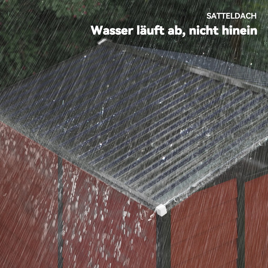 Outsunny Casa din metal, rezistent la intemperii și rugină, cu lacăt, 2,40 x 2,06 x 1,98 m, lemn | Aosom Romania
