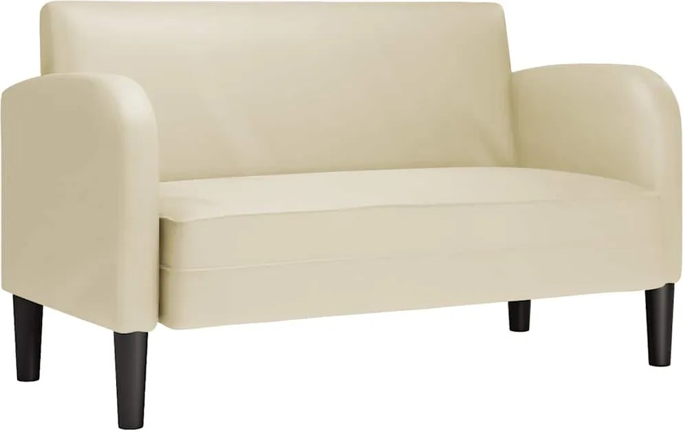 vidaXL Canapea Loveseat crem 110 cm piele artificială