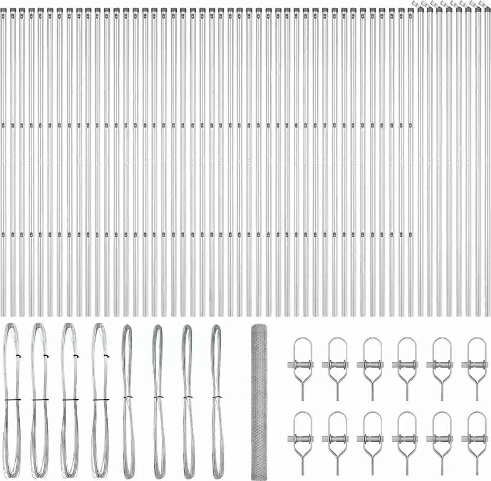 vidaXL Stâlp de gard. Argintiu 100 x 1,6 m (plasare 25 mm) Oțel