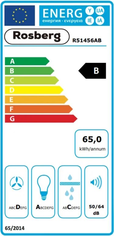 La mâna a doua: Hota Rosberg R51456AB, 190 W, 460 m3/h, 2 motoare, 2 filtre, Negru