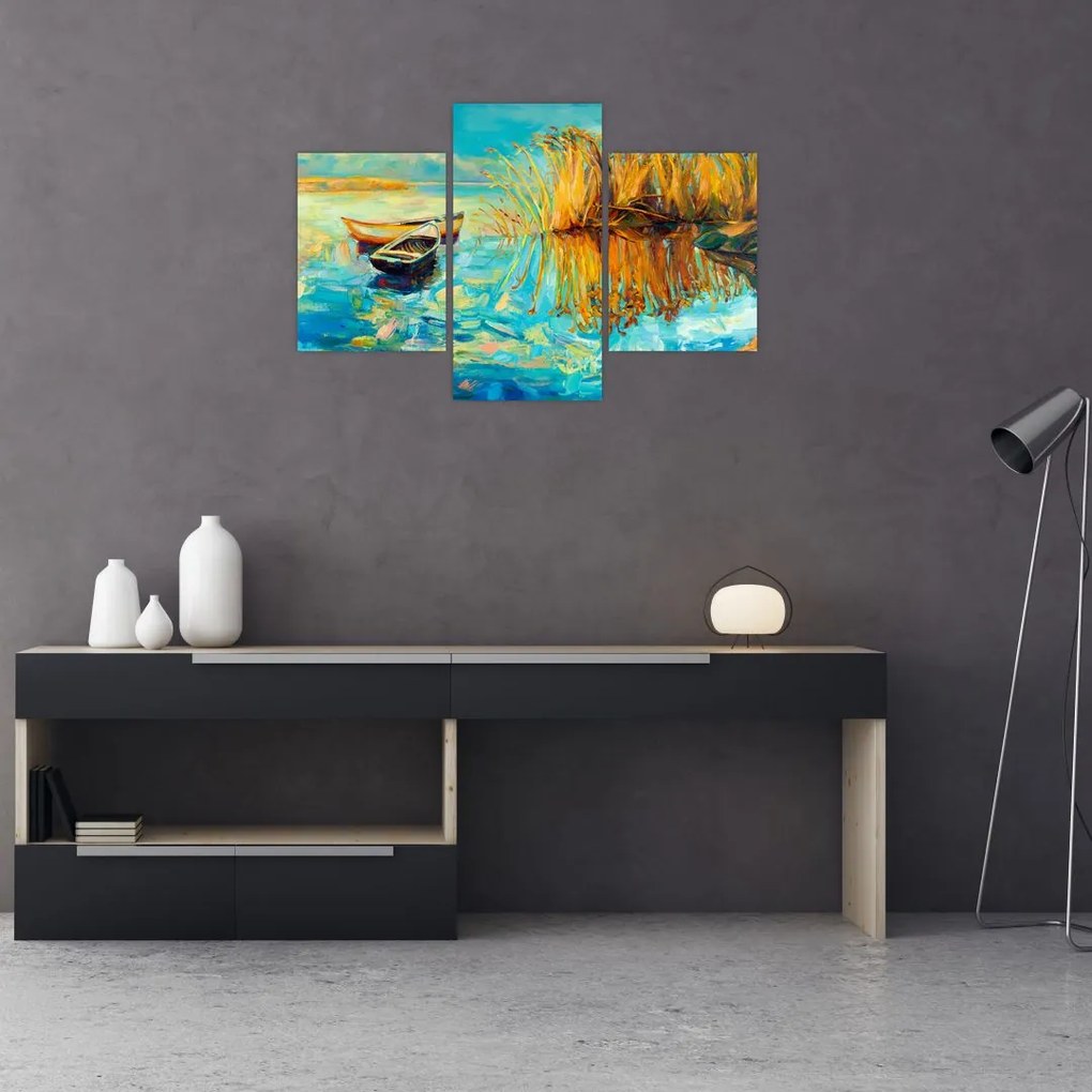 Tablou - Lacul cu bărci (90x60 cm)