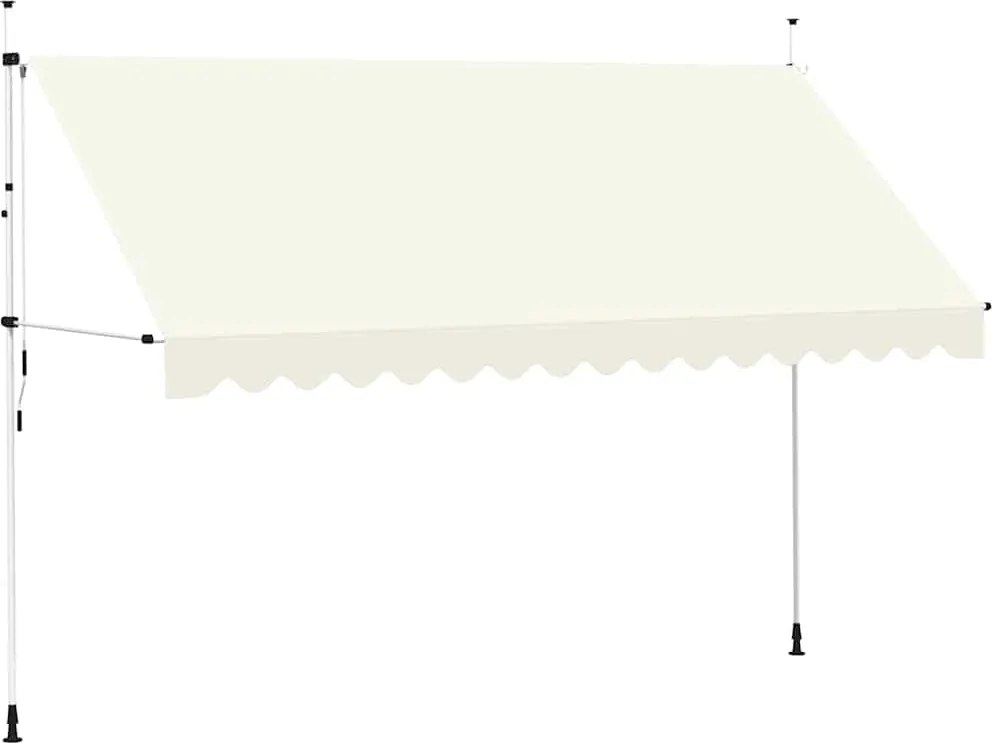 vidaXL Copertină retractabilă manual, crem, 400 cm