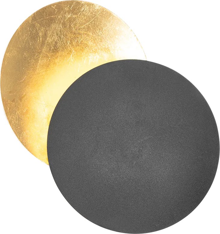 Lampă de perete inteligentă neagră cu auriu inclusiv Wi-Fi G9 - Sunrise