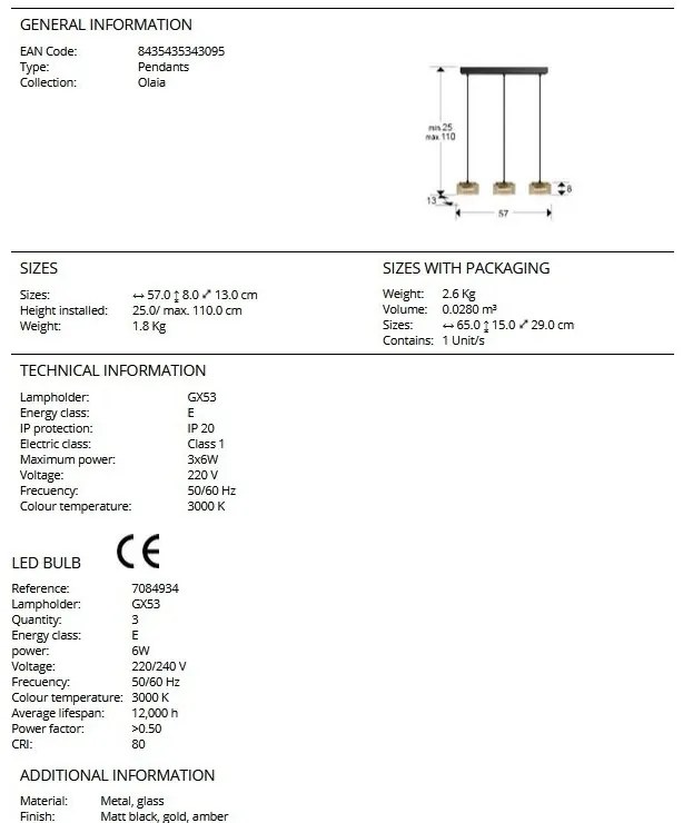 Lustra LED suspendata design modern Olaia 3L