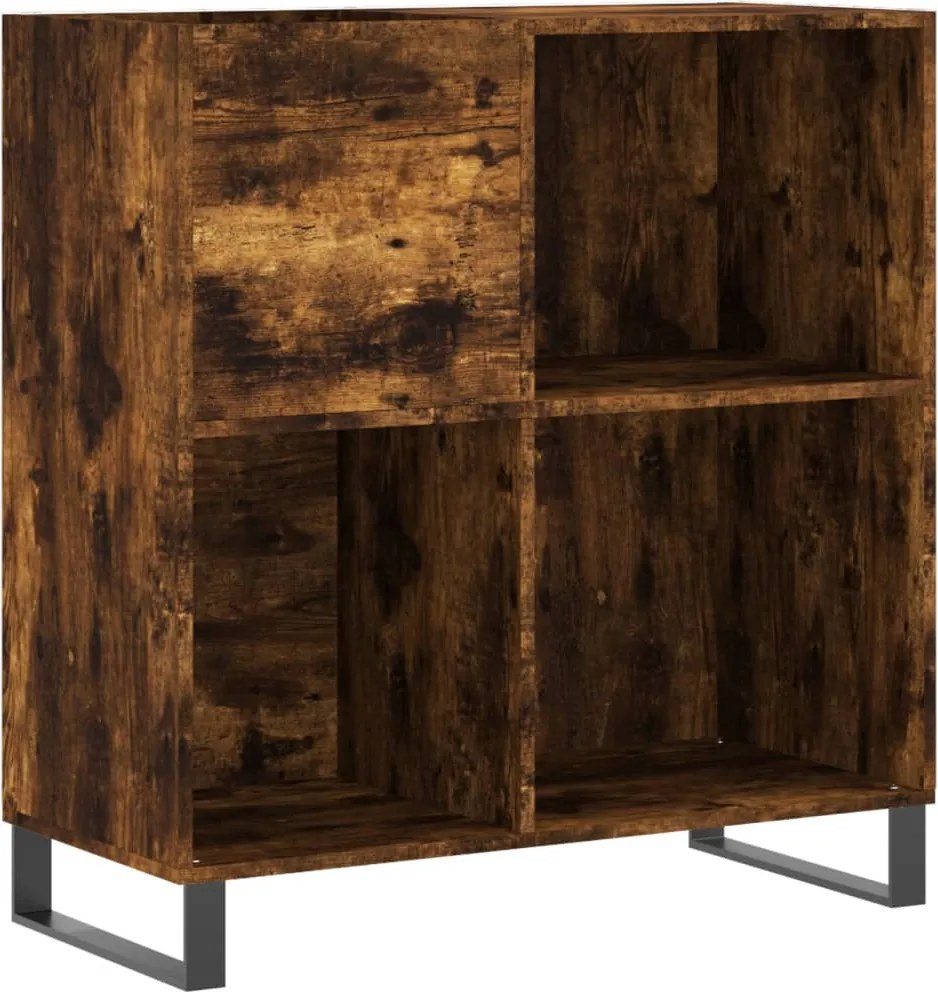vidaXL Dulap pentru discuri stejar fumuriu 84,5x38x89 cm lemn compozit