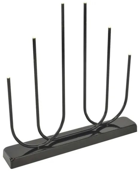 Suport pentru lumânare LED de Crăciun 6xLED/2xAA negru