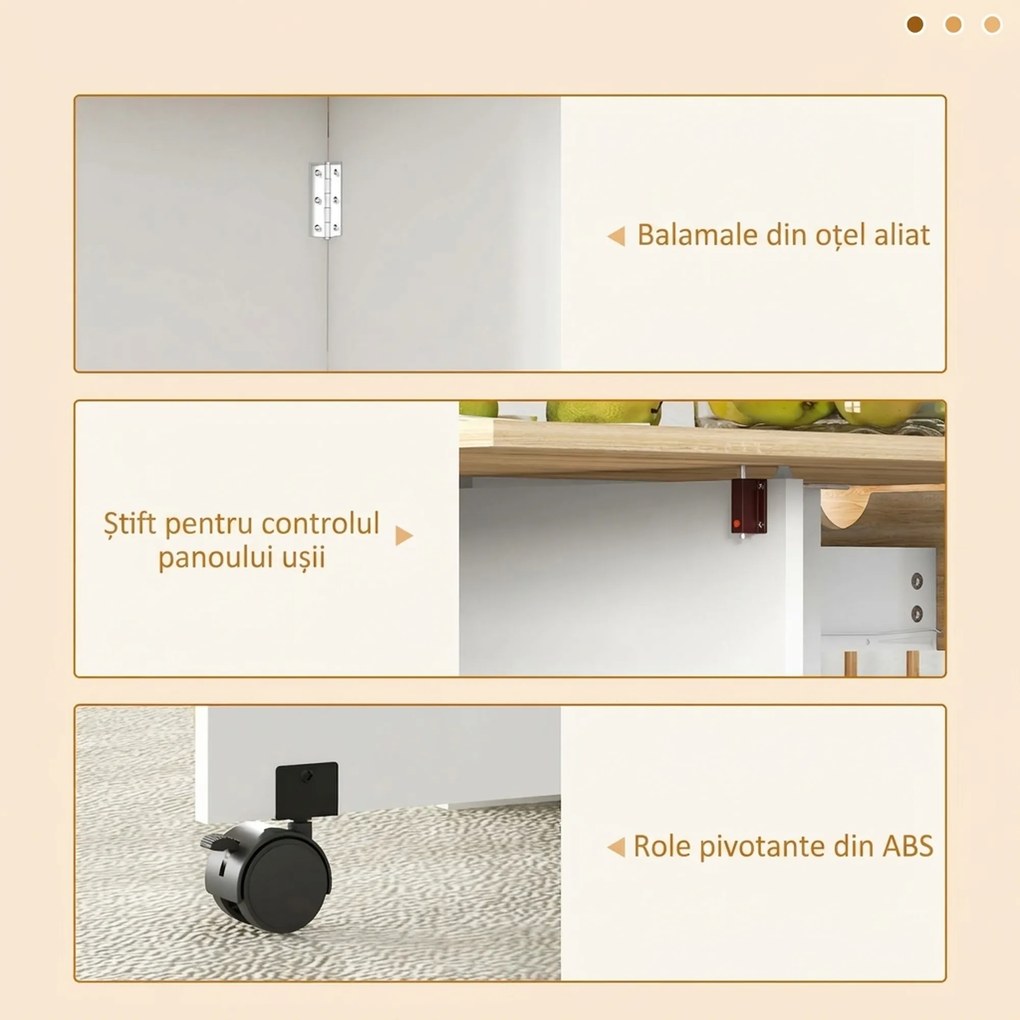 HOMCOM Masă de Dining Pliabilă cu Sertar și Rafturi, Masă Economică cu Extensii pentru Bucătărie, Sufragerie, Living, Stejar | Aosom Romania