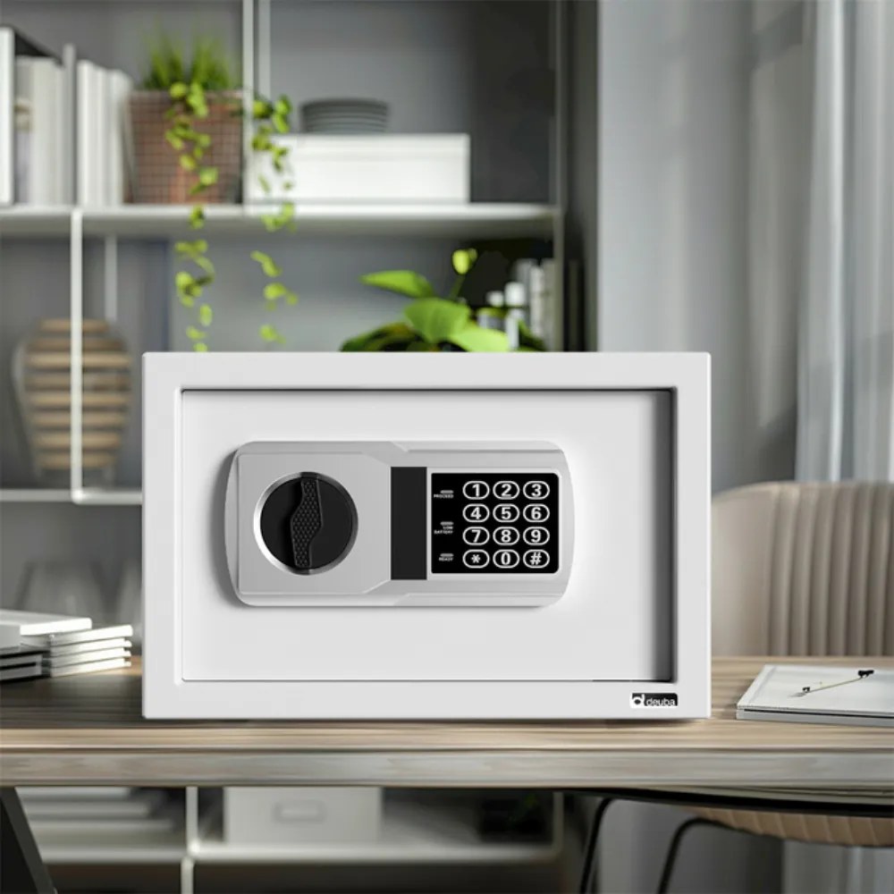 Seif electric pentru mobilă SAFETY, 31x20x20cm, argintiu Deuba