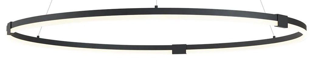 Lampă suspendată de design neagră 120cm incl. LED cu 3 trepte de intensitate luminoasă - Anello