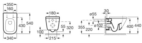 Roca A346477000 - WC suspendat GAP, ceramică, alb