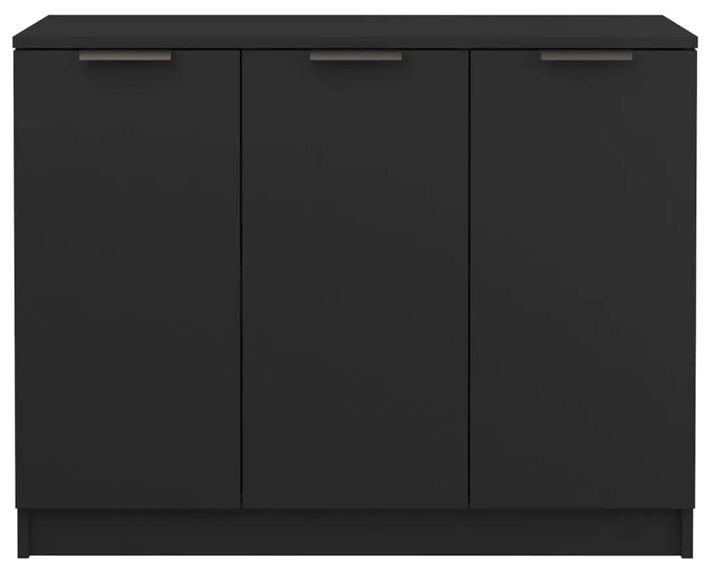 Servantă, negru, 90,5x30x70 cm, lemn prelucrat