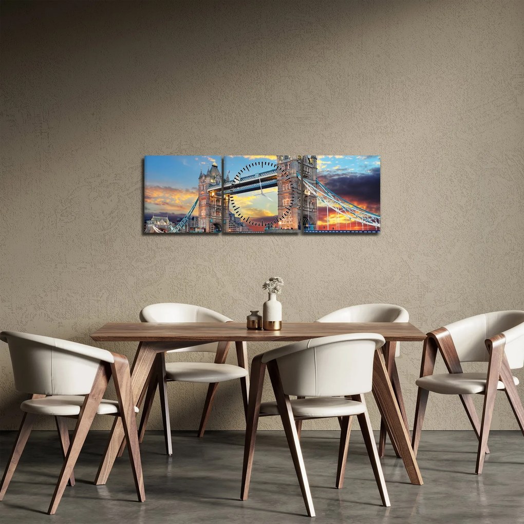 Tablou - Tower Bridge, Londra, Anglia (cu ceas) (90x30 cm)