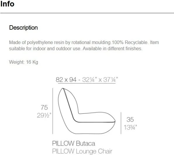 Fotoliu lounge design modern, exterior, interior, PILLOW LOUNGE CHAIR 55001 Vondom