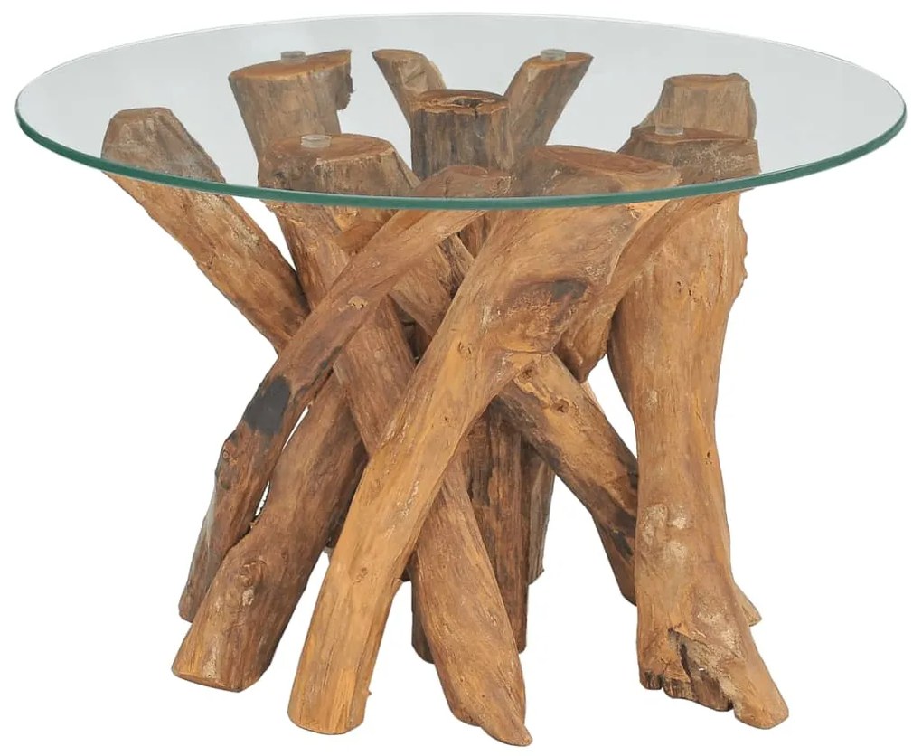 243473 vidaXL Măsuță de cafea din lemn de tec solid, 60 cm
